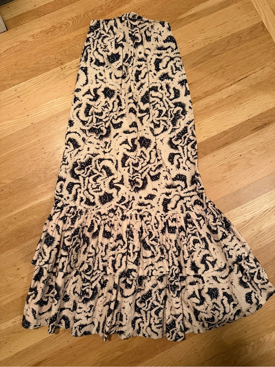 Dresses & Skirts - Neutral Floral Ruffle-Hem Maxi Skirt - Cream and Black